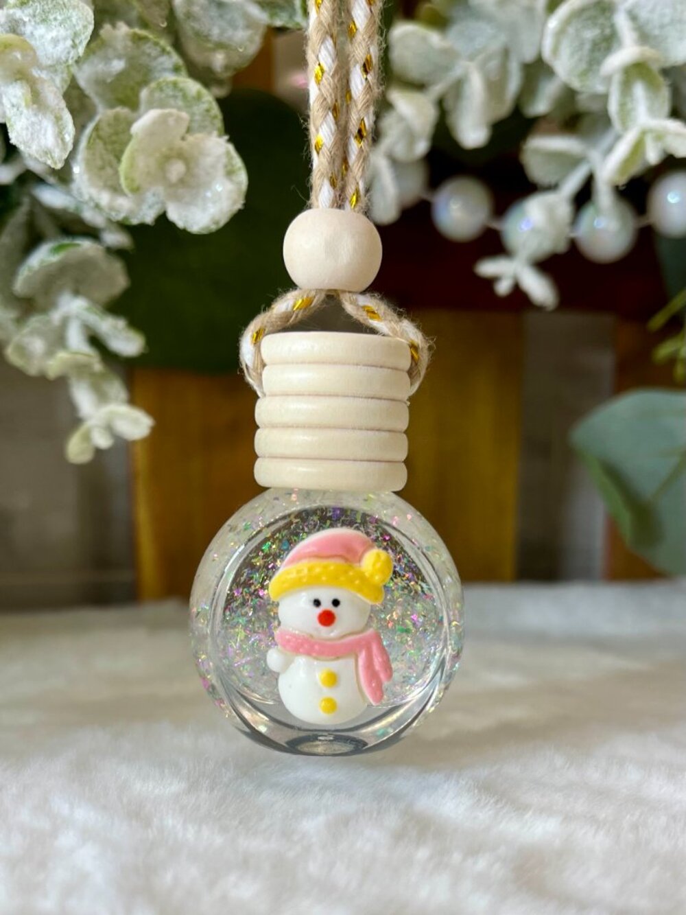 Snowman Car Diffuser, Christmas Air Freshener, Holiday Fragrance Oil